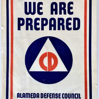 'We are Prepared' window sign for Civil Defense members, 1941-1945