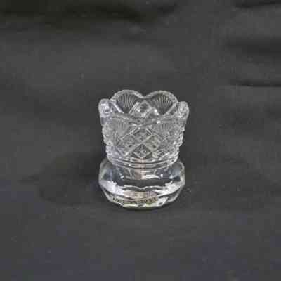 Pressed Clear Glass Toothpick Holder