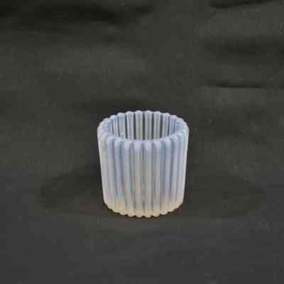 Opal Iridescent Ribbed Toothpick Holder