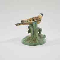 Porcelain Goldfinch on Tree Stump Toothpick Holder - Image 2