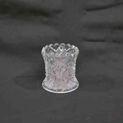 Toothpick holder, clear glass