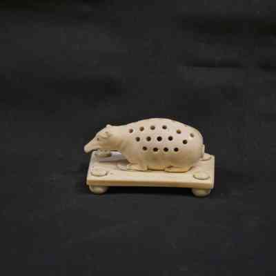 Resting Tapir Ivory Toothpick Holder