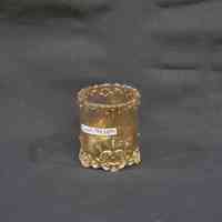 Gold Flash Pressed Glass Toothpick Holder - Image 2