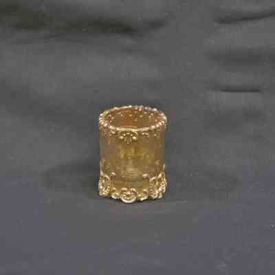 Toothpick holder, gold glass