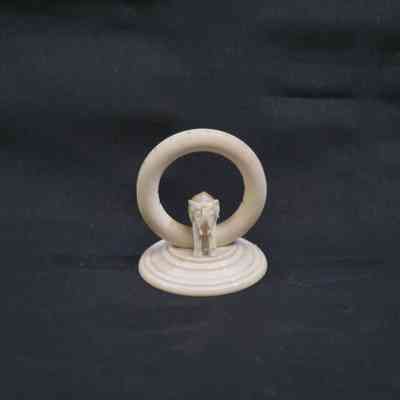 Ivory Elephant Beneath Ring Toothpick Holder
