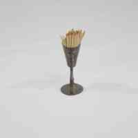 Man Carrying Basket on Back Metal Toothpick Holder - Image 4