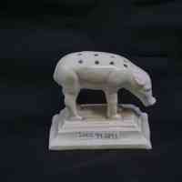Porcelain Pig Standing on Rectangular Base Toothpick Holder - Image 5
