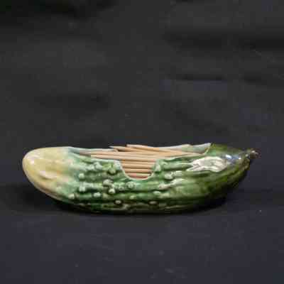 Porcelain Pickle Toothpick Holder