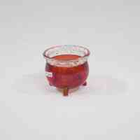 Glass Witch's Cauldron with Ruby Stain Toothpick Holder. - Image 2
