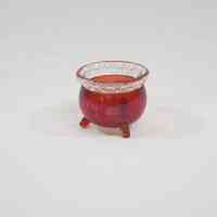 Glass Witch's Cauldron with Ruby Stain Toothpick Holder. - Image 5