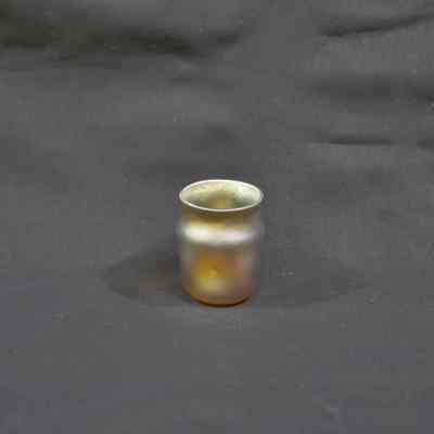 Toothpick holder, iridescent metal