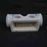 Porcelain Sanitary Toothpick Holder with Purple Flowers. - Image 3