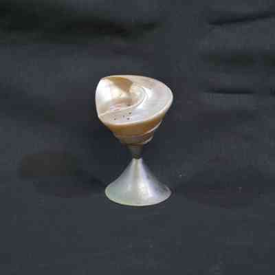 Toothpick holder, shell on metal stand