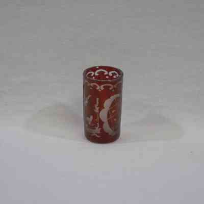 Red Glass Toothpick Holder