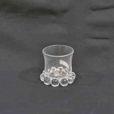 Toothpick holder, clear glass, hobnail bottom