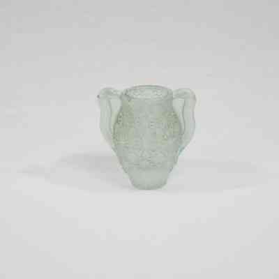Toothpick holder, green glass