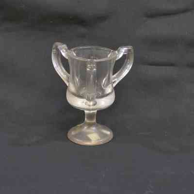 Three-Handled Clear Glass Trophy Toothpick Holder