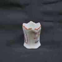 Japanese Outdoor Scene of Two Women in Kimonos with Single Red Lip Porcelain Toothpick Holder - Image 2