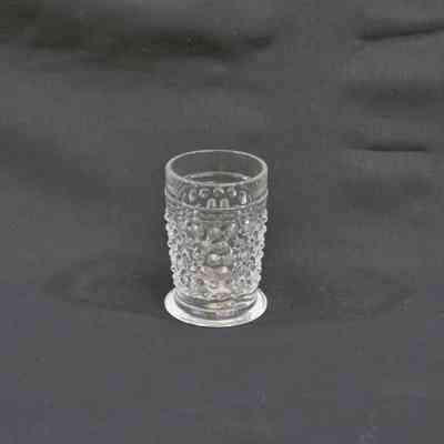 Toothpick holder, glass with hobnail design