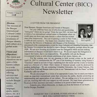 Basque International Cultural Center Newsletter