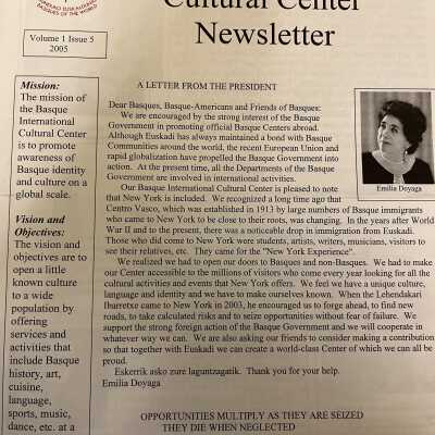 Basque International Cultural Center Newsletter