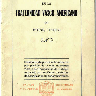 Proteccion fraternal de la Fraternidad Vasco Americano de Boise, Idaho