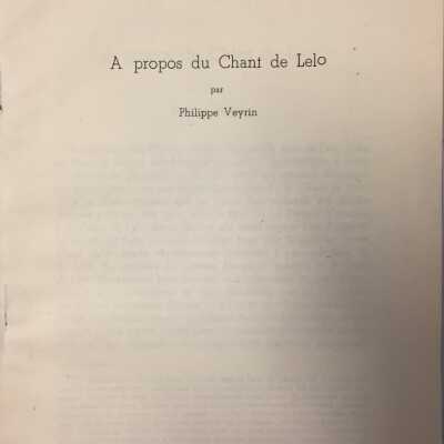A propos du Chant de Lelo
