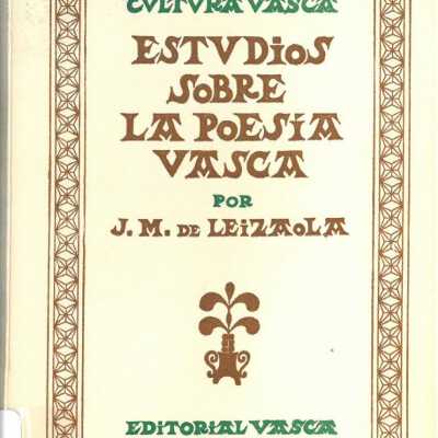 Estudios Sobre La Poesia Vasca