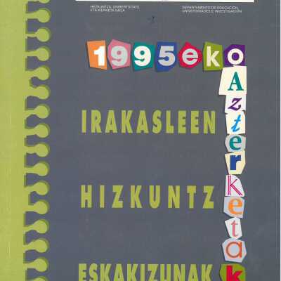 Irakasleen hizkuntz eskakizunak : 1995eko azterketak