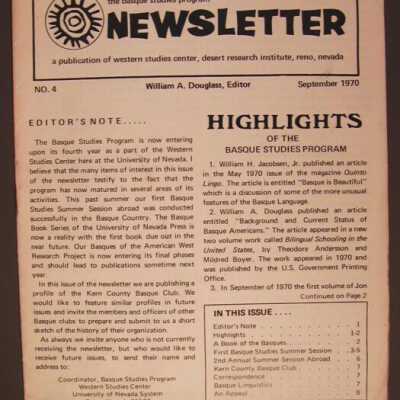 Basque Studies Program Newsletter