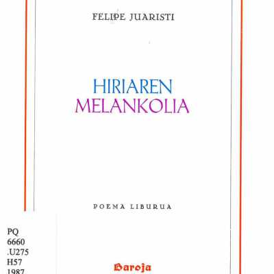 Hiriaren Melankolia: poema liburua