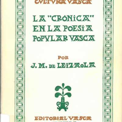 La "Cronica" en la Poesia Popular Vasca (segundo serie)