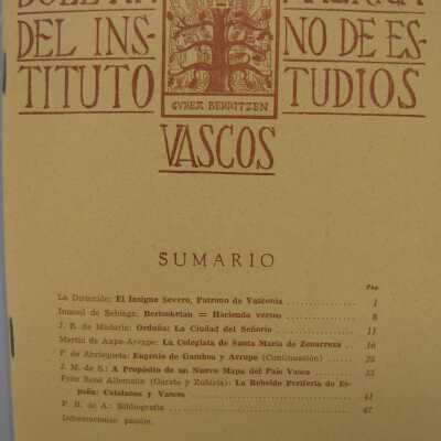 Boletin del instituto Americano de estudios Vascos Vol. XXIII Num.88 [Journal of the American Institute of Basque Studies]