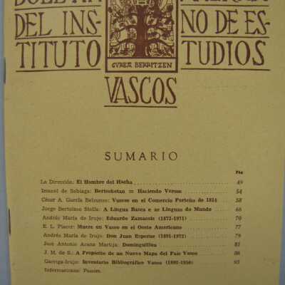 Boletin del instituto Americano de estudios Vascos Vol. XXIII Num.89 [Journal of the American Institute of Basque Studies]