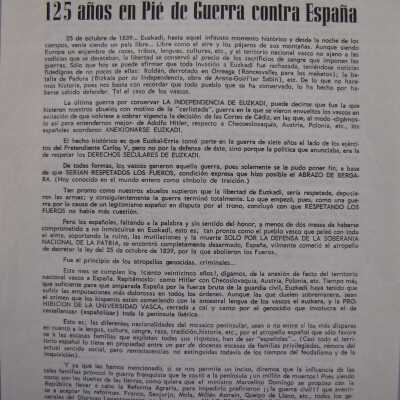 125 anos en Pie de Guerra contra Espana