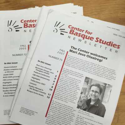 Center for Basque Studies newsletter