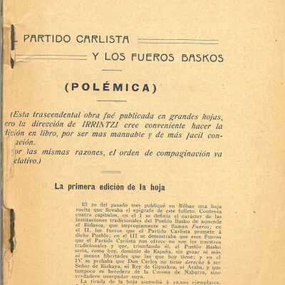 El partido carlista y los fueros baskos : Pole´mica