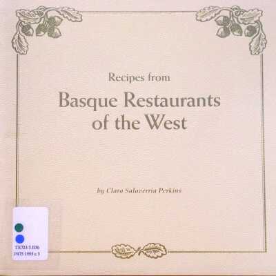 Recipes from Basque restaurants of the West