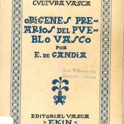 Origenes Prearios del Pueblo Vasco