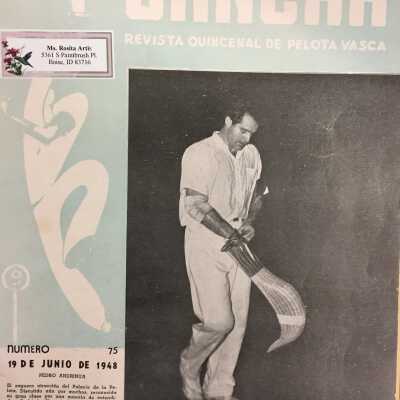 Cancha; revista quincenal de pelota vasca