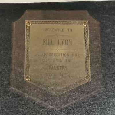 Bill Lyon-1979 coaching appreciation placque