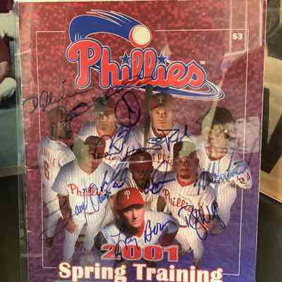 2001 Phillies Spring Training program - Larry Bowa signed