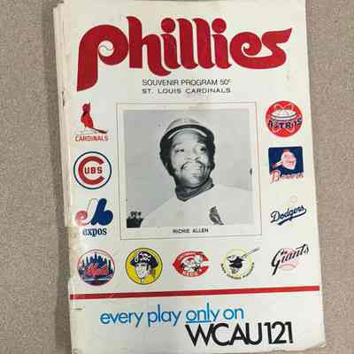 1970 Phillies vs Cardinals program - Dick Allen Cover