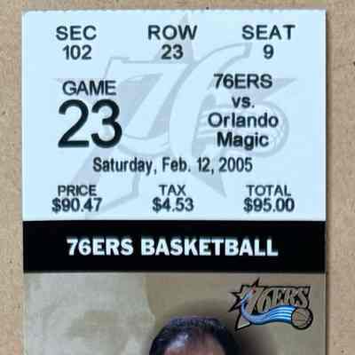 76ers game ticket - 2005