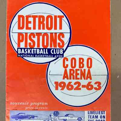 1963 Pistons game day program