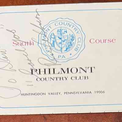 Philmont Country Club scorecard - signed by Richie Ashburn
