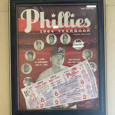 1964 Phillies Yearbook & World Series tickets