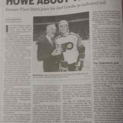 Mark Howe Hockey Hall of Fame Article in Philly Daily News