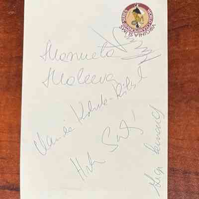 Virginia Slims Tennis notepaper - signed