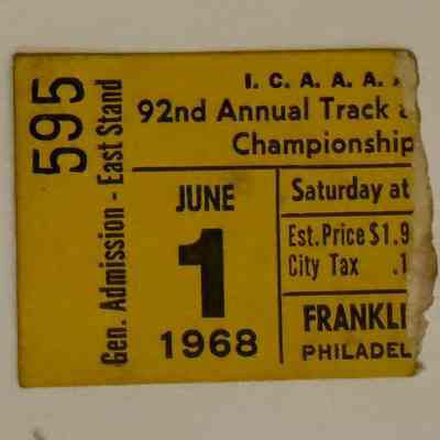 1968 ICAAAA Outdoor championship ticket stub